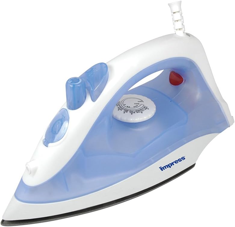 Impress Basic Clothing Iron | Non-Stick | Compact | Spray | Adjustable Steam | Fabric Selector | Swivel Cord | Lightweight | 1200-Watt (Blue) - Image 1